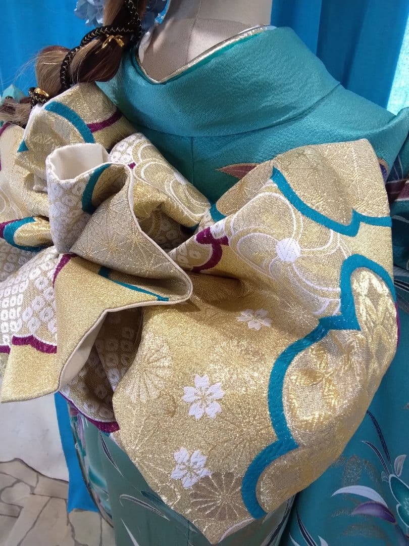 振袖フルセット、正絹振袖セット、刺繍半襟、重ね衿、帯揚げ、帯締め、袋帯、襦袢Q