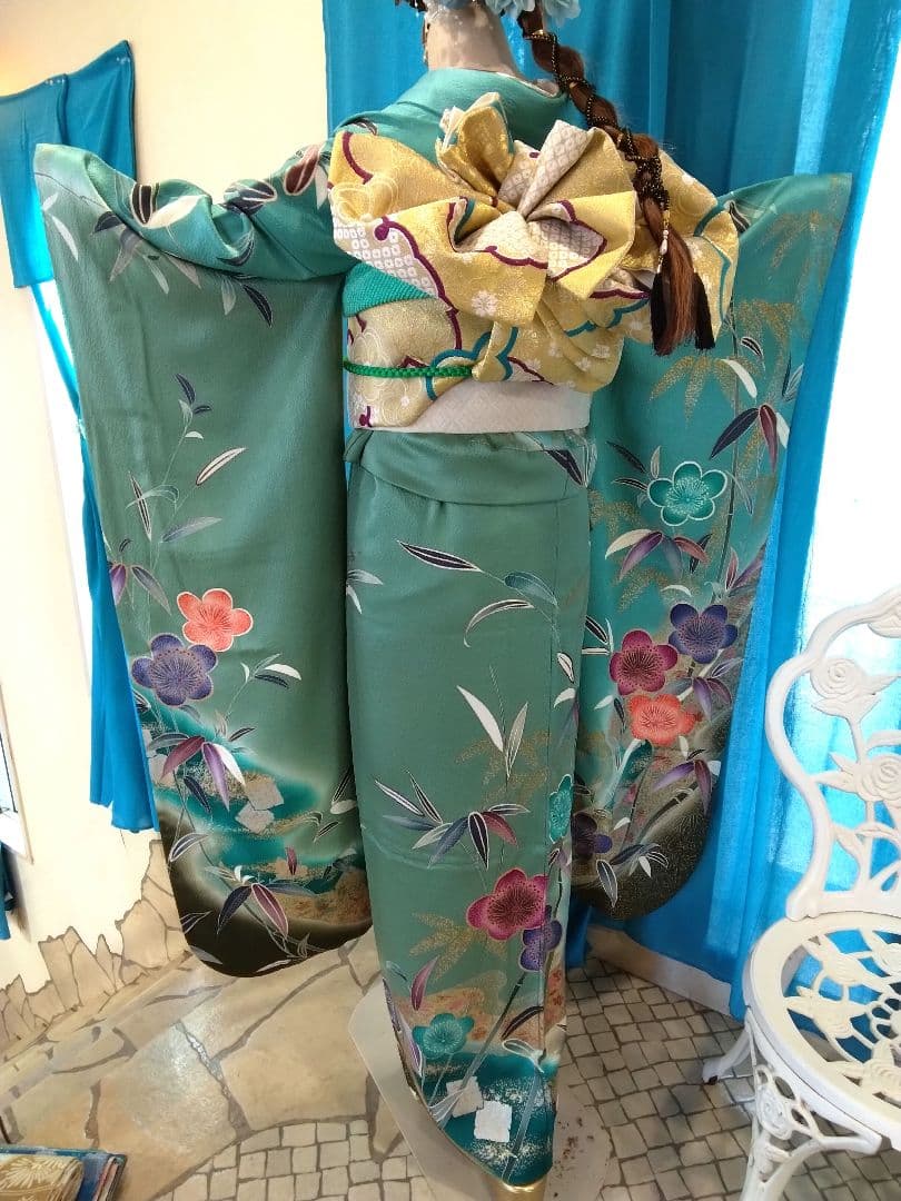 振袖フルセット、正絹振袖セット、刺繍半襟、重ね衿、帯揚げ、帯締め、袋帯、襦袢Q