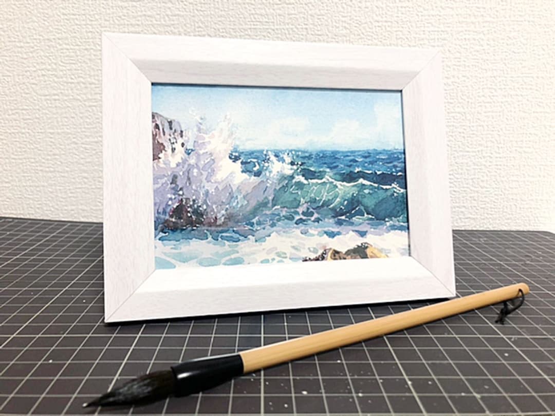 海、、、　水彩画　原画