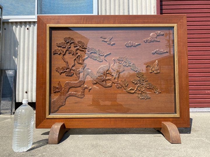 木彫り　衝立　額縁