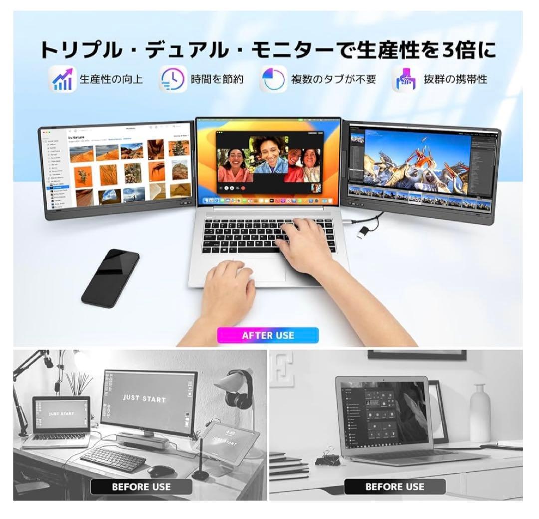 モバイルモニター 14インチ KOGODA 11.6~15.6ノートパソコン用