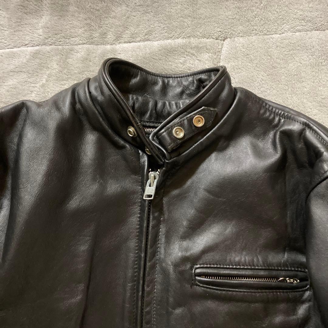 Schott 641 シングルライダース　 ボアライナー付 サイズ40ブラック