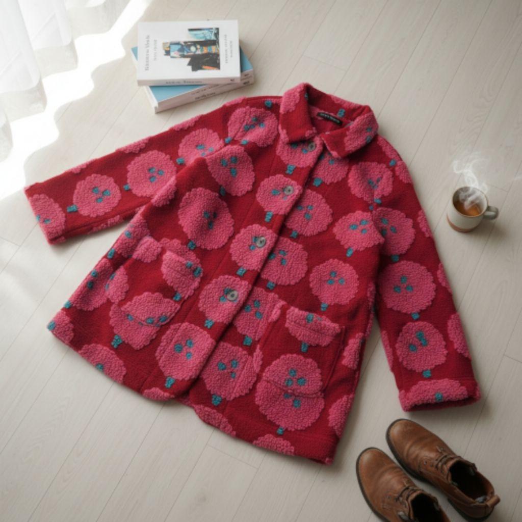 マタノアツコ　ワコール　ルームウェア　ボア　ガウン　ジャケット　M