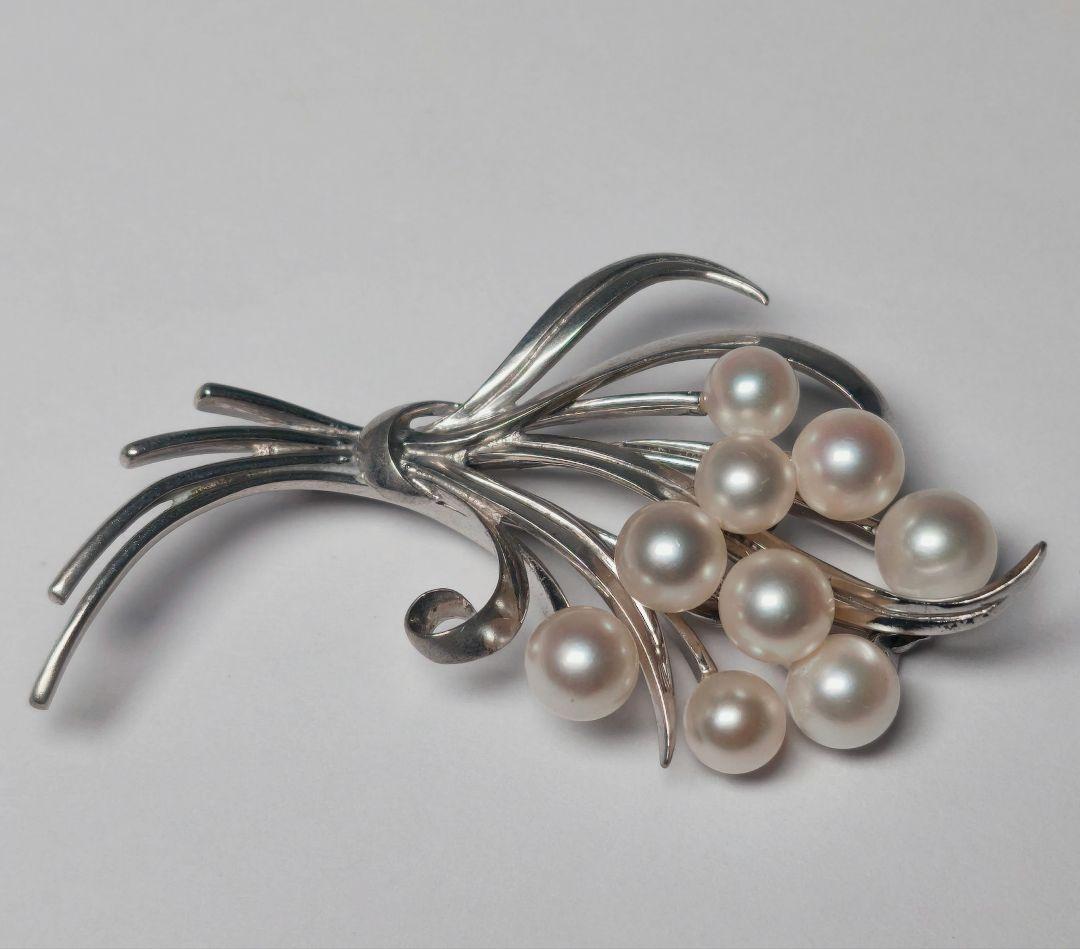 【美品 最高級】ミキモト ブローチ パール 花束 9珠 皇室御用達 正規品
