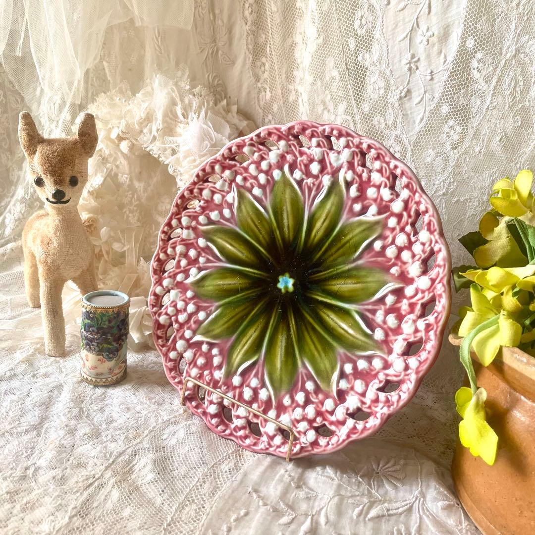 すずらんプレートピンク　ヴィレロイ＆ボッホ　バルボティーヌ検フランスアンティーク