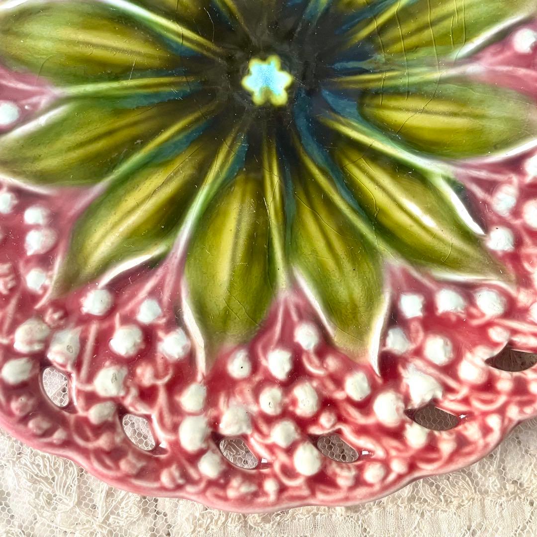 すずらんプレートピンク　ヴィレロイ＆ボッホ　バルボティーヌ検フランスアンティーク