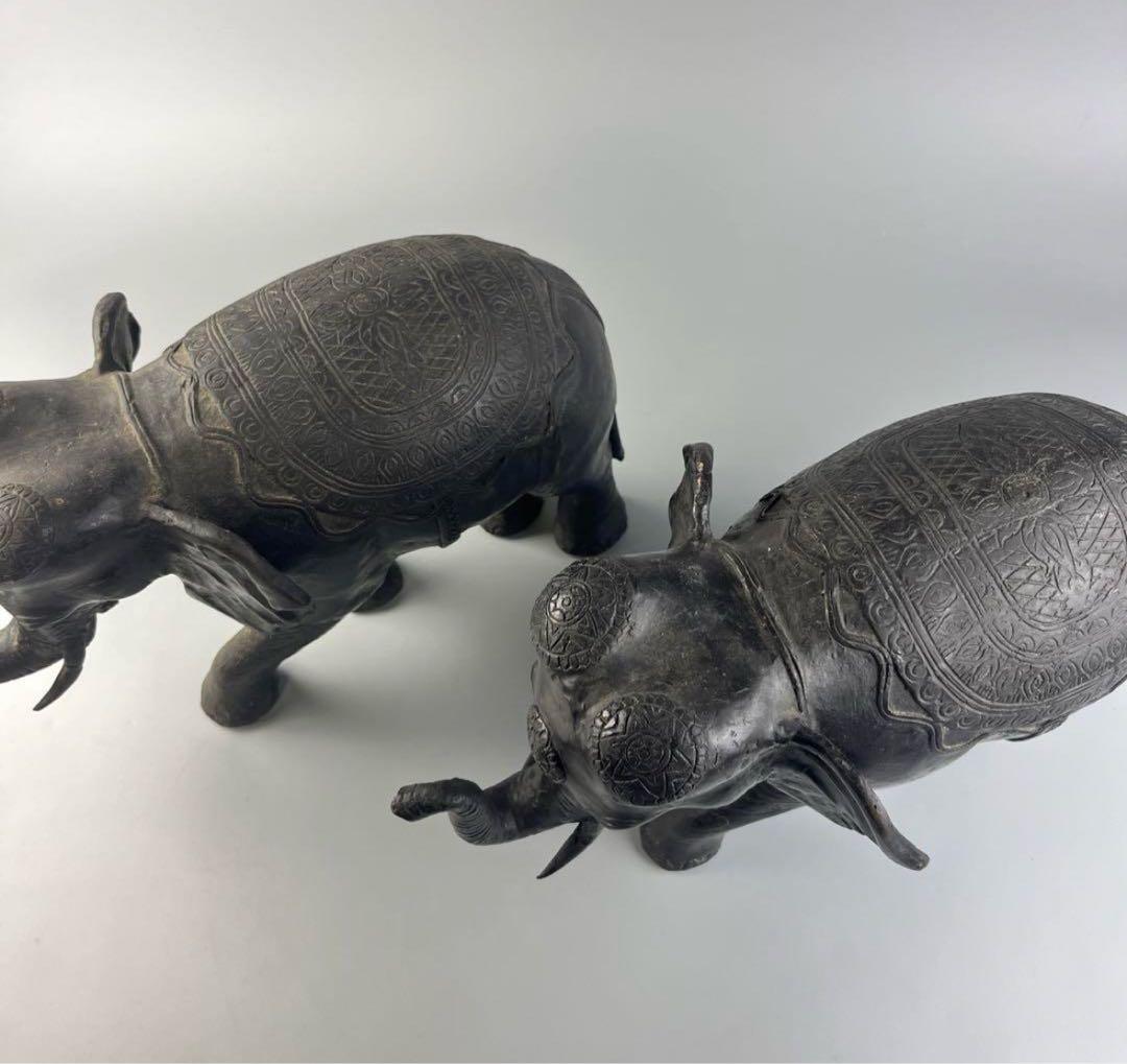 象 ぞう 置物 古美術 約9.9kg、9kg 金属 銅製 置物