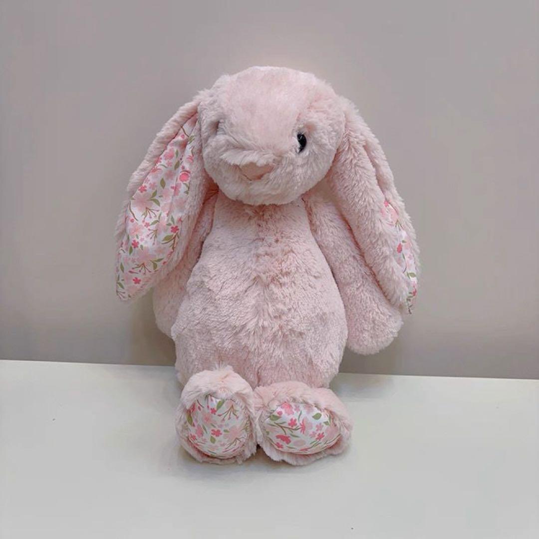 ✨美品✨  うさぎ ぬいぐるみ ピンク 花柄 M