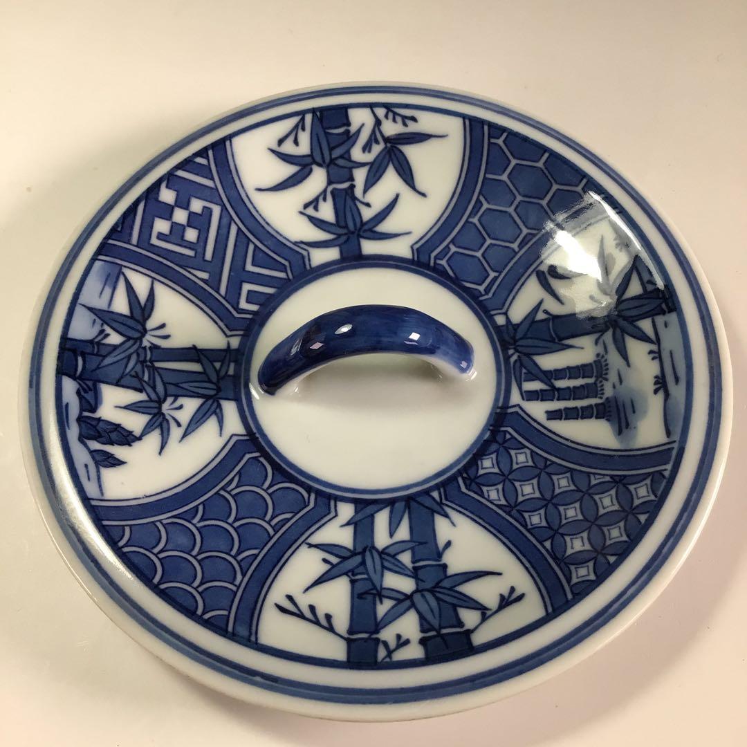 Ｐ９７８　水指　『千古窯造』『染付竹雀文』『一重口水指』　共箱　茶道具