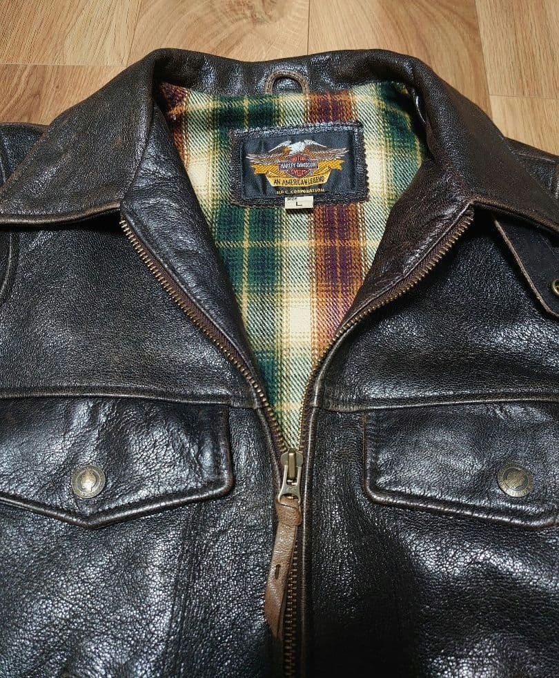 山羊革 ハーレーダビッドソン レザーシングルライタースジャケット Lサイズ
