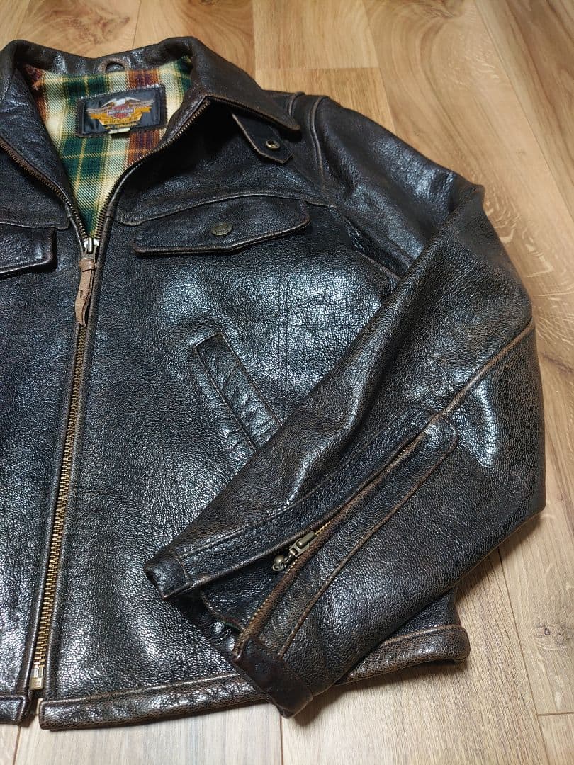 山羊革 ハーレーダビッドソン レザーシングルライタースジャケット Lサイズ