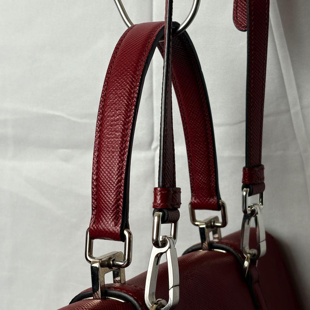 PRADAサフィアーノレザ 2wayバッグ上品高級トート ショルダー極美品