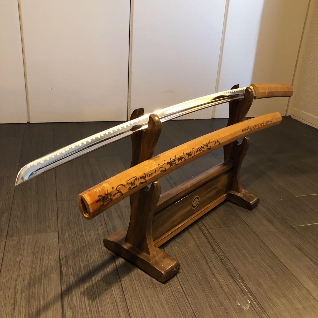 高級模造刀 白鞘 樋入り刀身　濃州関住二十三代藤原兼房作之 刃長二尺三寸五分有之