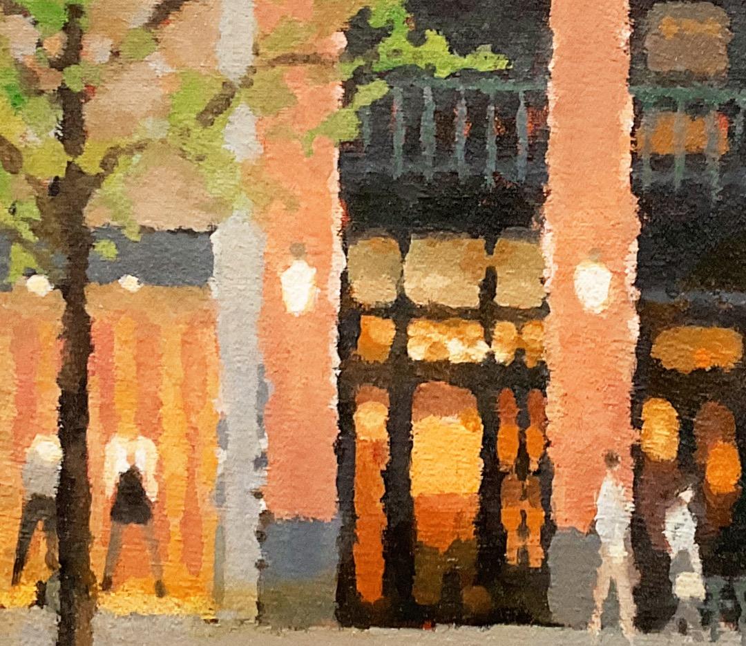 絵画 685 油絵/風景/街角/東京丸の内/夕景/F4号