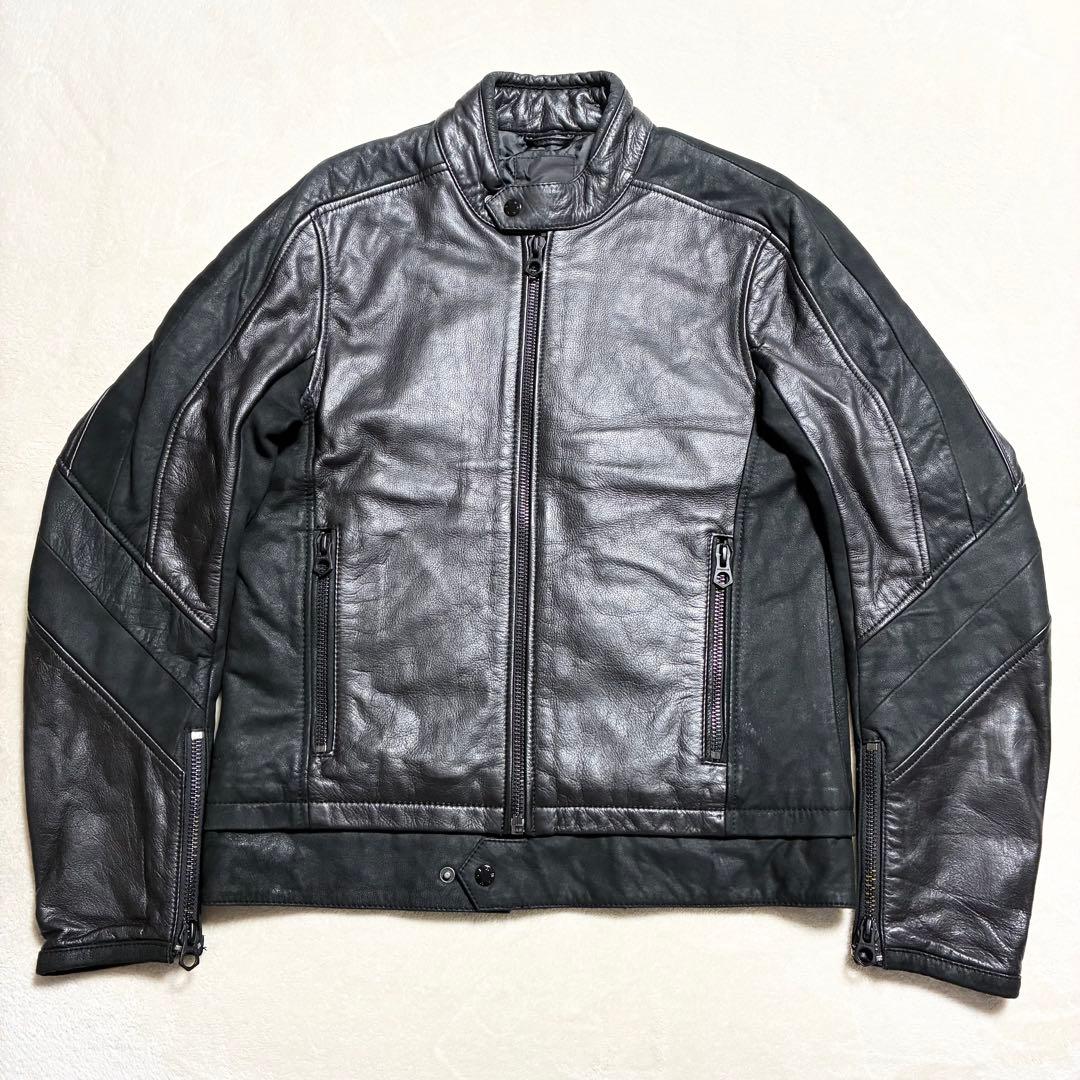 【美品】DENHAM☆レザージャケット☆牛革☆ブラック☆Mサイズ☆