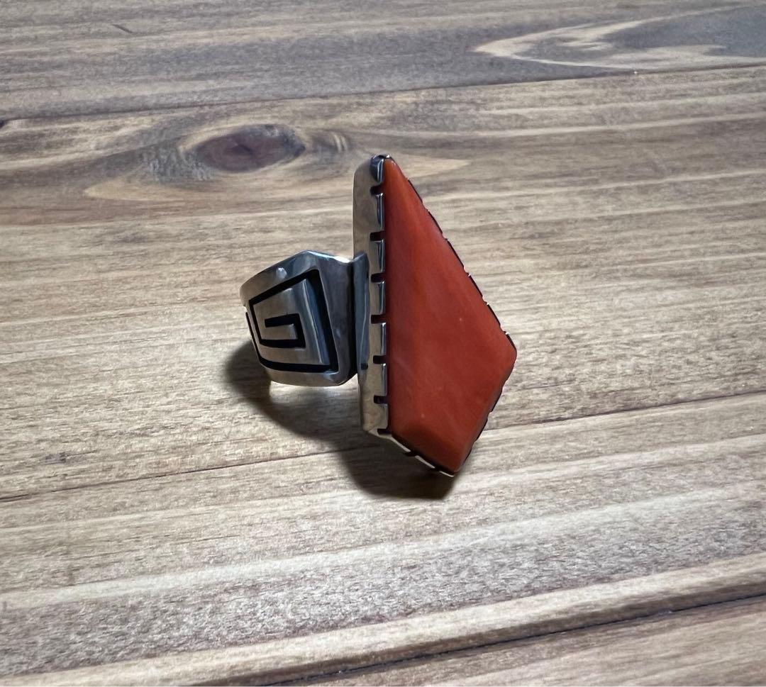 Philbert Poseyesva リング　コーラル　hopi ホピ族