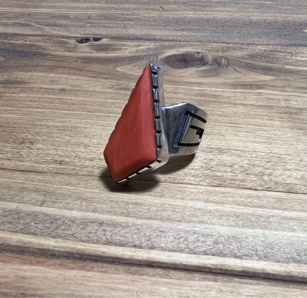 Philbert Poseyesva リング　コーラル　hopi ホピ族