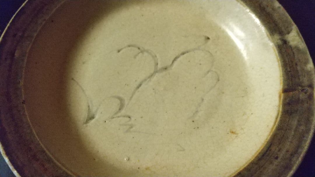 骨董 明治の酒津焼　秋草芒に虫の図　丸皿四枚！渋い