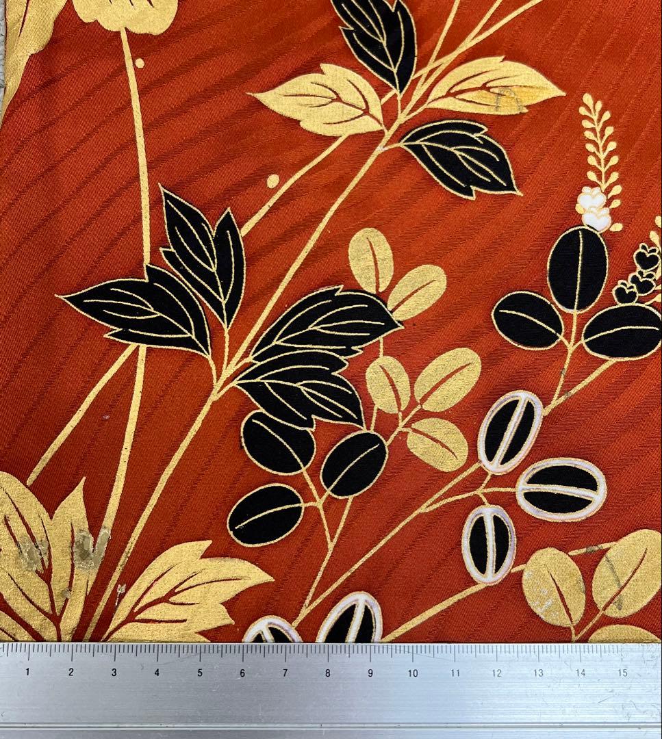 訳あり特価　振り袖　フルセット　金彩加工　刺繍入り　たたき染め　箔難あり626