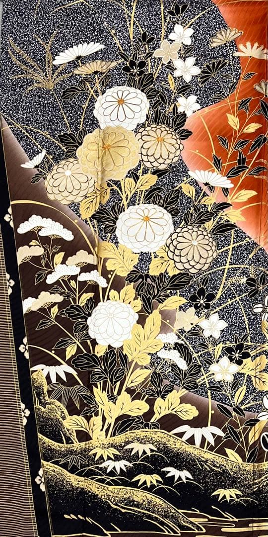 訳あり特価　振り袖　フルセット　金彩加工　刺繍入り　たたき染め　箔難あり626