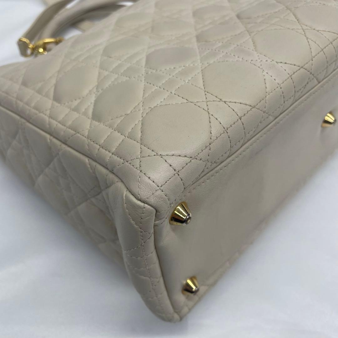 美品✨Dior レディディオール 2way ハンドバッグ ホワイト アイボリー
