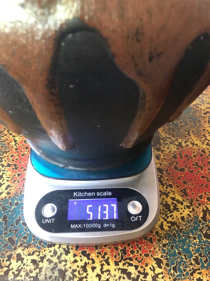 手作り 自然釉流れ　大型壺 33cm 約5kg 和テイスト 無傷