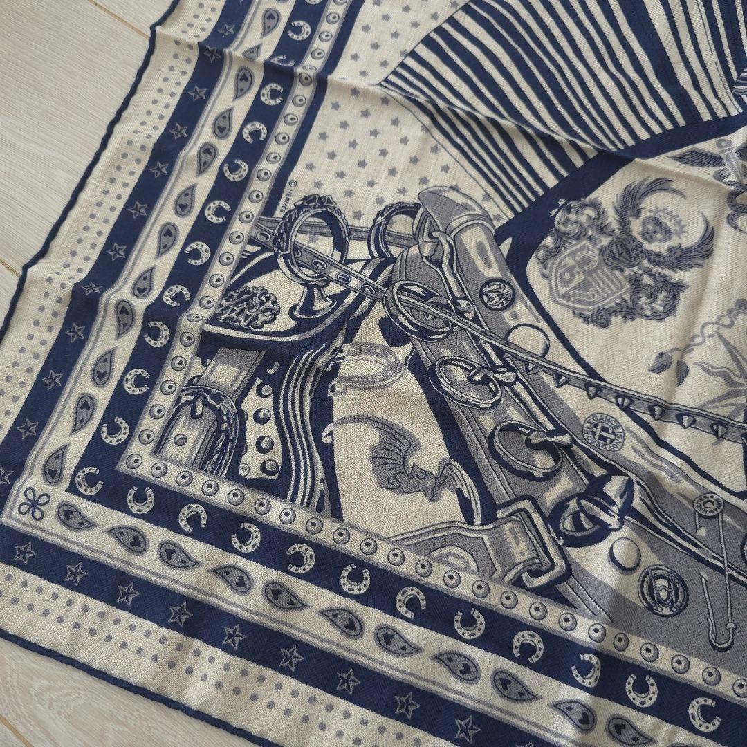 未使用【エルメス】カレH 65 《シュヴァル・パンク・バンダナ》スカーフ