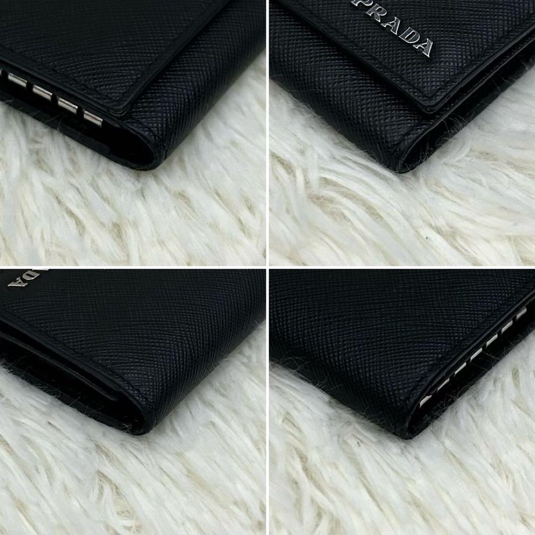 【美品】PRADA プラダ サフィアーノレザー 6連キーケース 鍵入れ ブラック