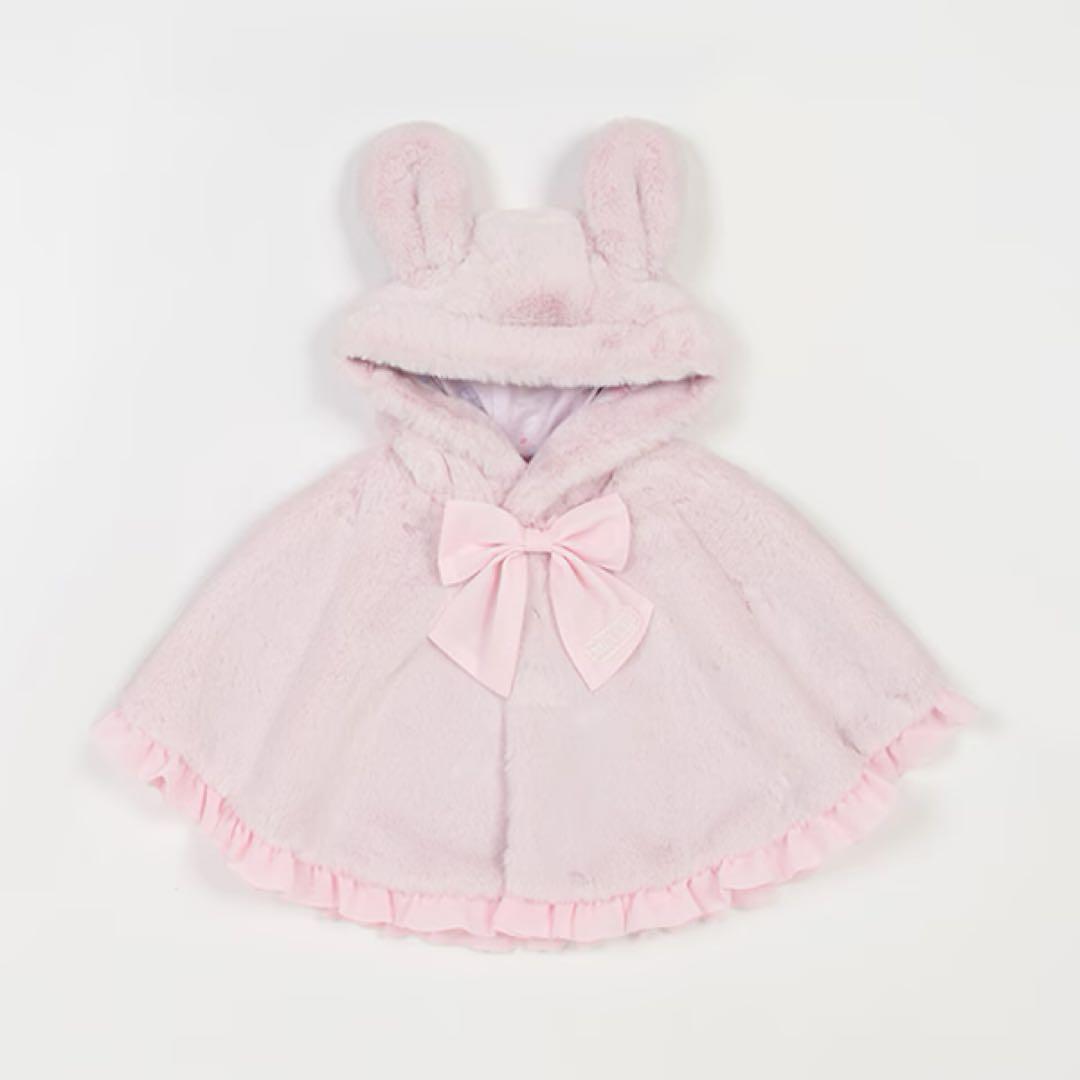 【新品】mezzo piano　メゾピアノ　うさ耳フリルリボン　ケープ　セット