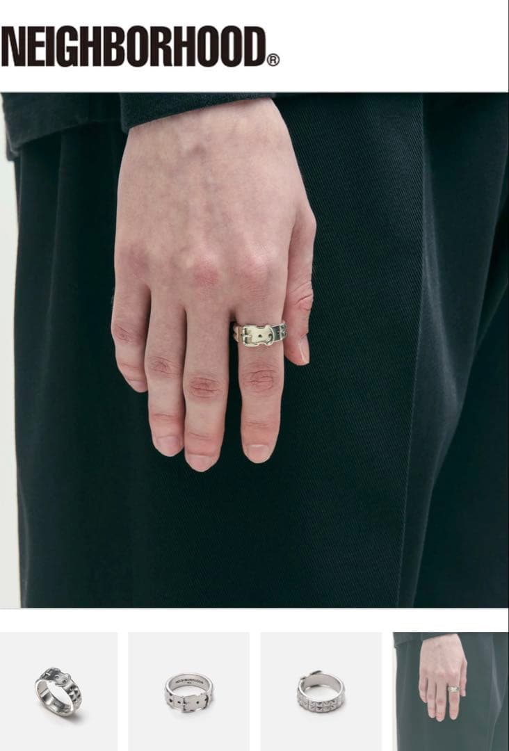 Neighborhood ネイバーフッド　スタッズベルト　シルバー　リング　21