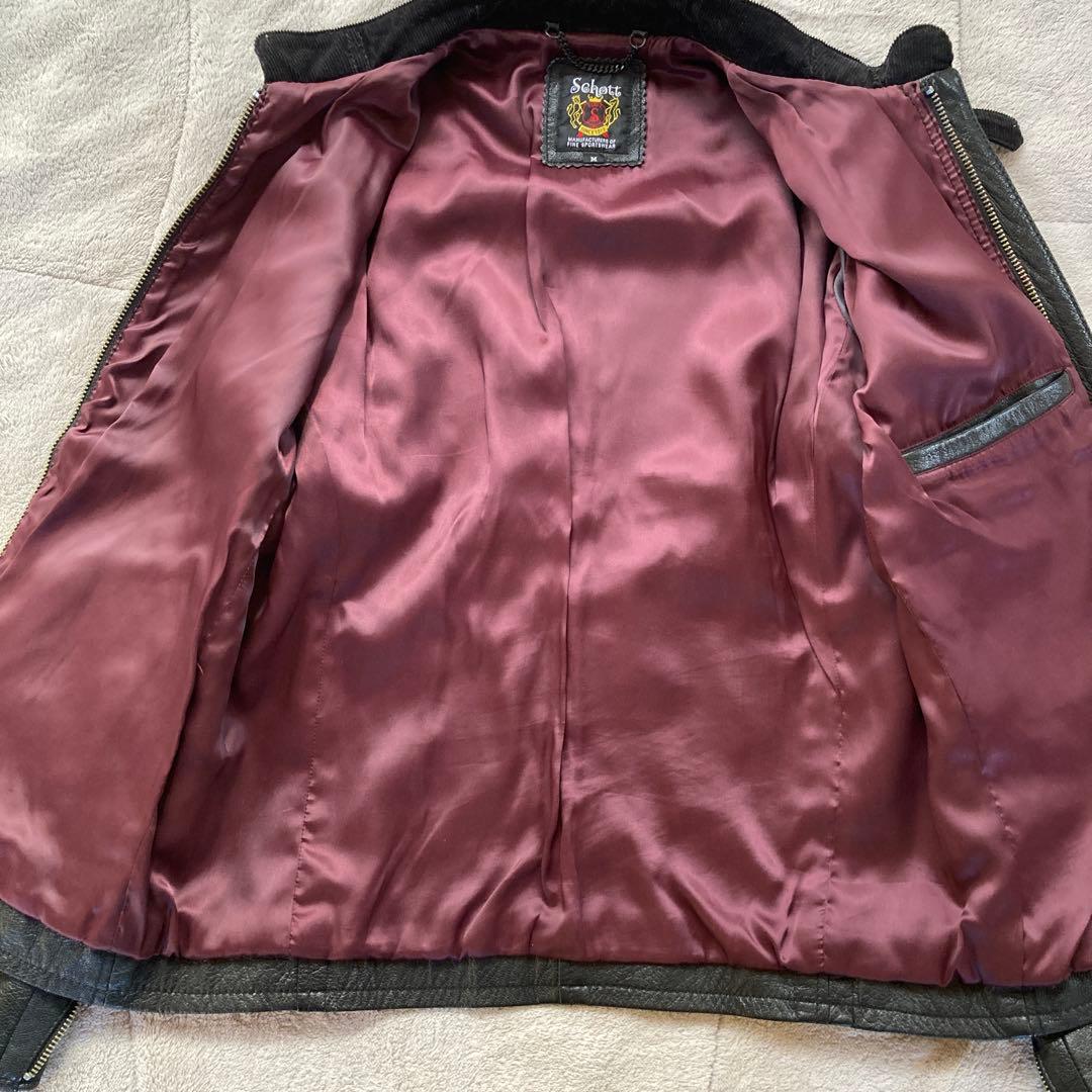 美品　Schott ソリッドクラシックレーサー シングルライダースジャケット
