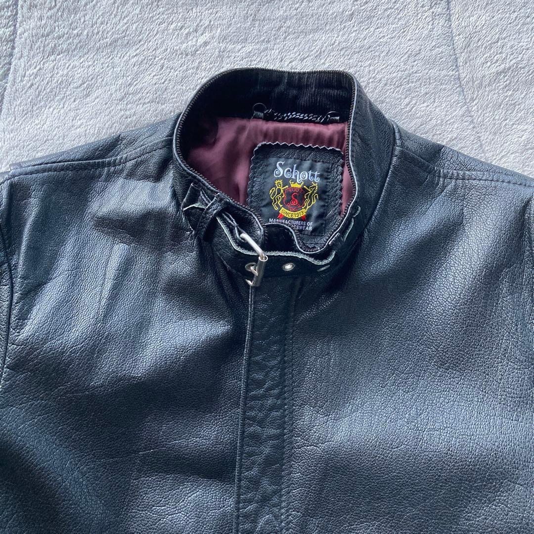 美品　Schott ソリッドクラシックレーサー シングルライダースジャケット