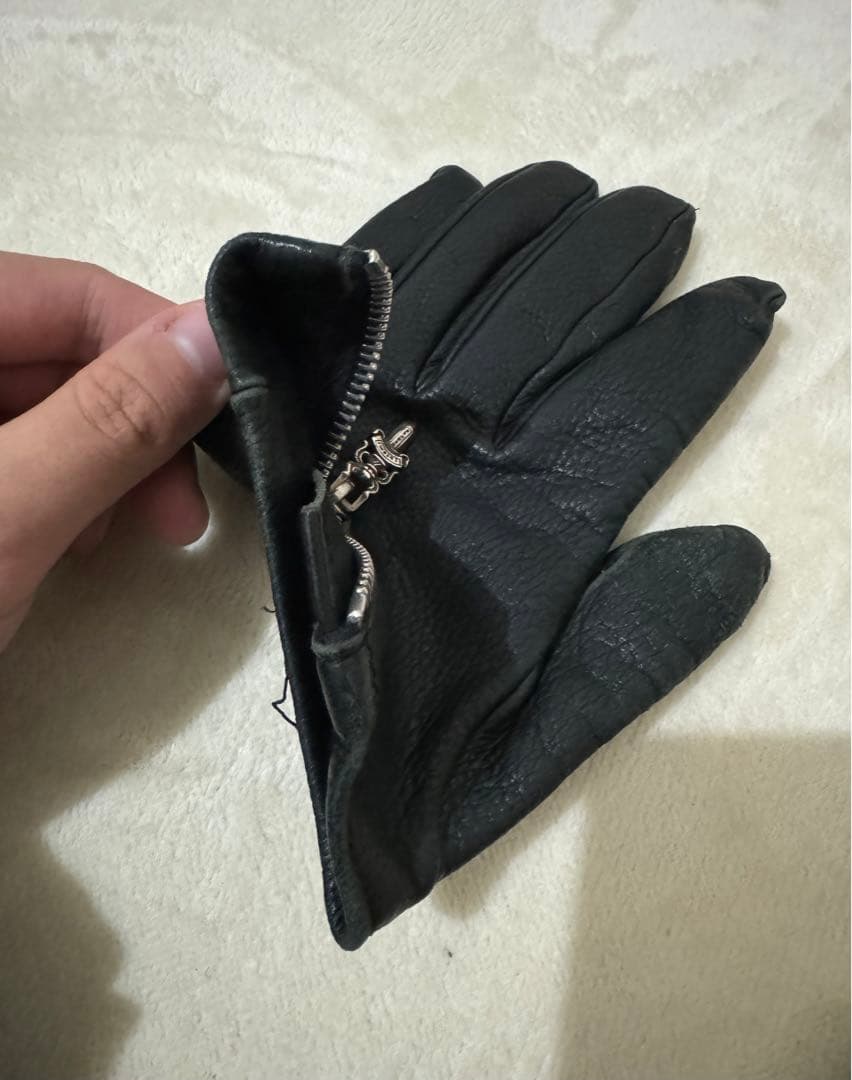 CHROME HEARTS クロムハーツDAGGERレザー 手袋　グローブ