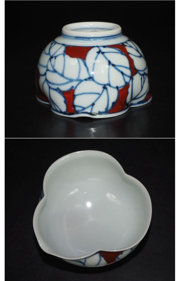 送料無料 京焼　七甫造　色絵青花玉露茶器揃　小振り・手描き・精巧作り　煎茶道具