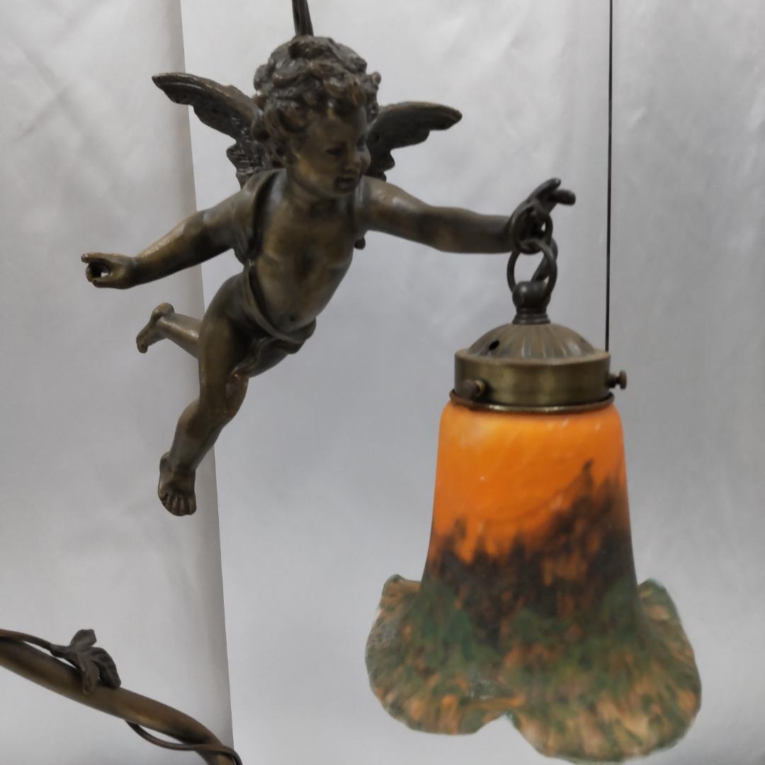 ランプ　天使　アンティーク　風　照明　ランプスタンド　エンジェル　イエロー付箋