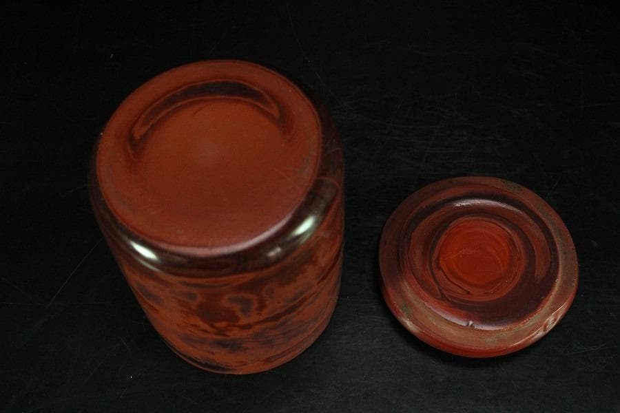 中国美術 乾隆 硝子 蓋物 高9cm(K-XA693)