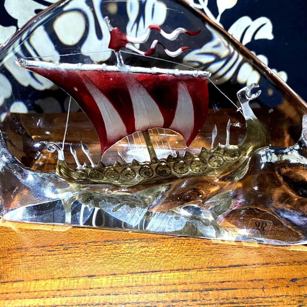 MALERAS スウェーデンガラス作家　マッツ・ヨナソン　バイキング船　海賊船