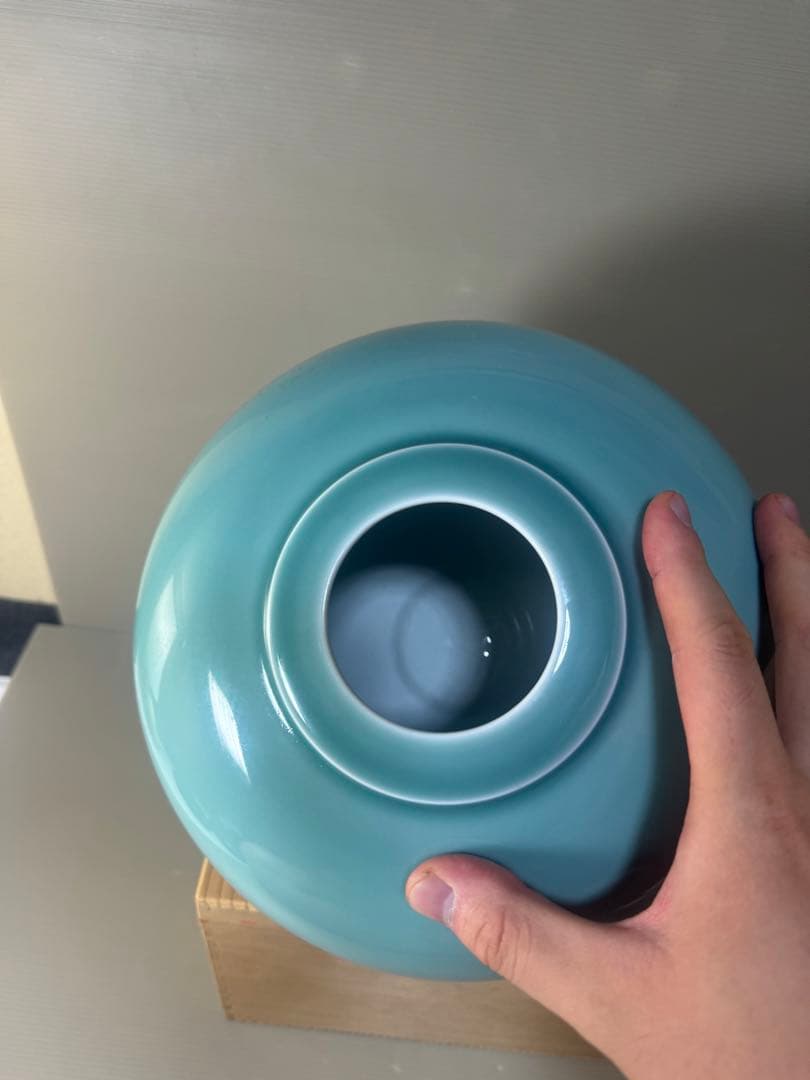 2501 深川製磁　青磁　花瓶　未使用