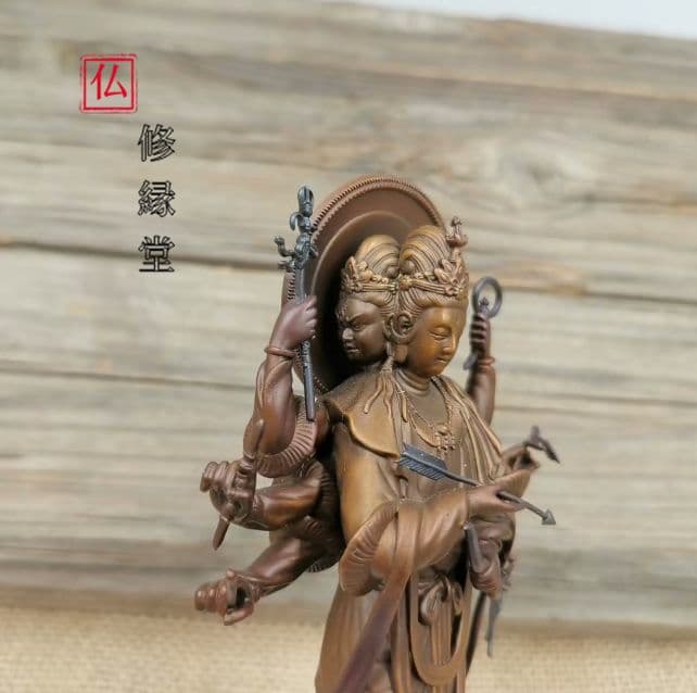 【修縁堂】真言宗 仏教法具 レトロです 摩利支天 魔除け銅製法器法具