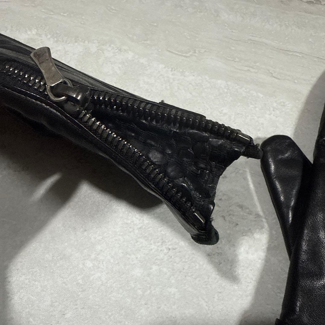 5351 POUR LES HOMMES レザーグローブ パイソン リアルレザー