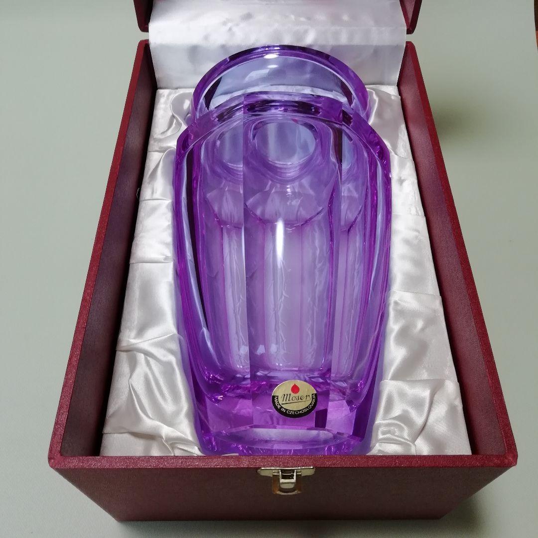 【モーゼル】花瓶　ガラス工芸品