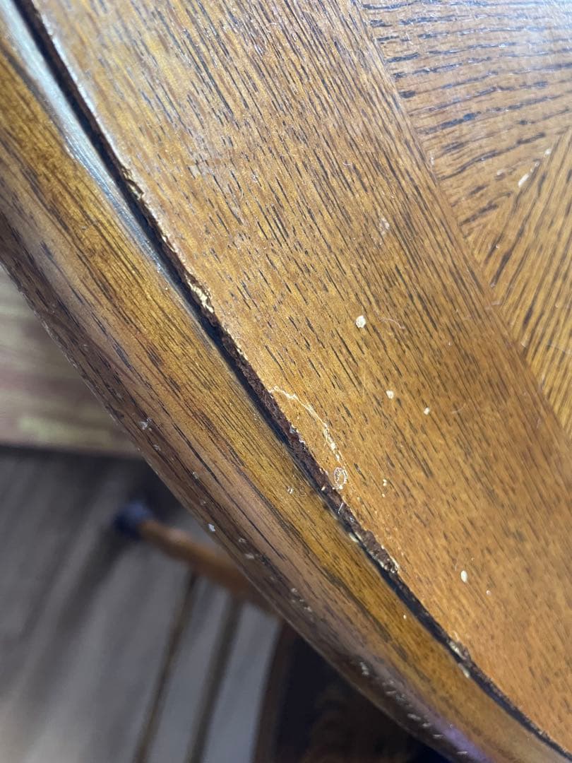 オーク材 円形テーブル 傷あり❗️引き取り限定❗️