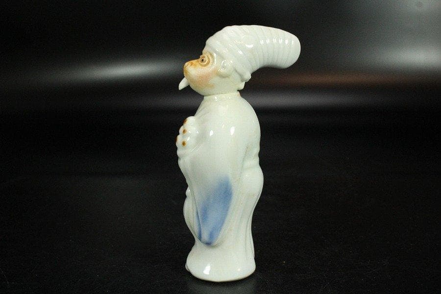 古平戸 猿 首振り 舌出し 人形 高11.5cm 希少 旧家蔵出