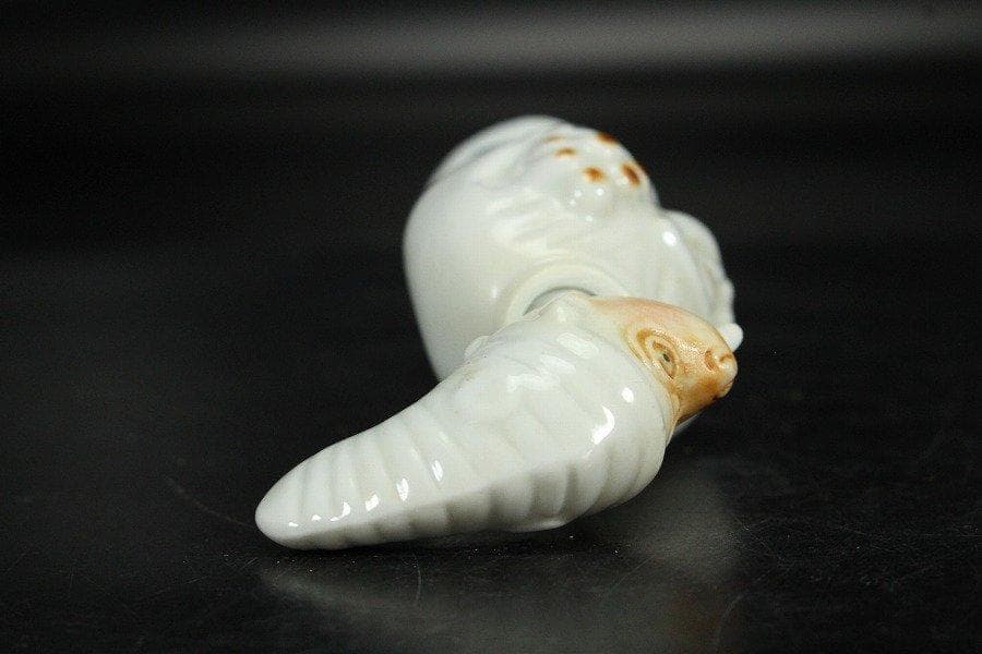 古平戸 猿 首振り 舌出し 人形 高11.5cm 希少 旧家蔵出