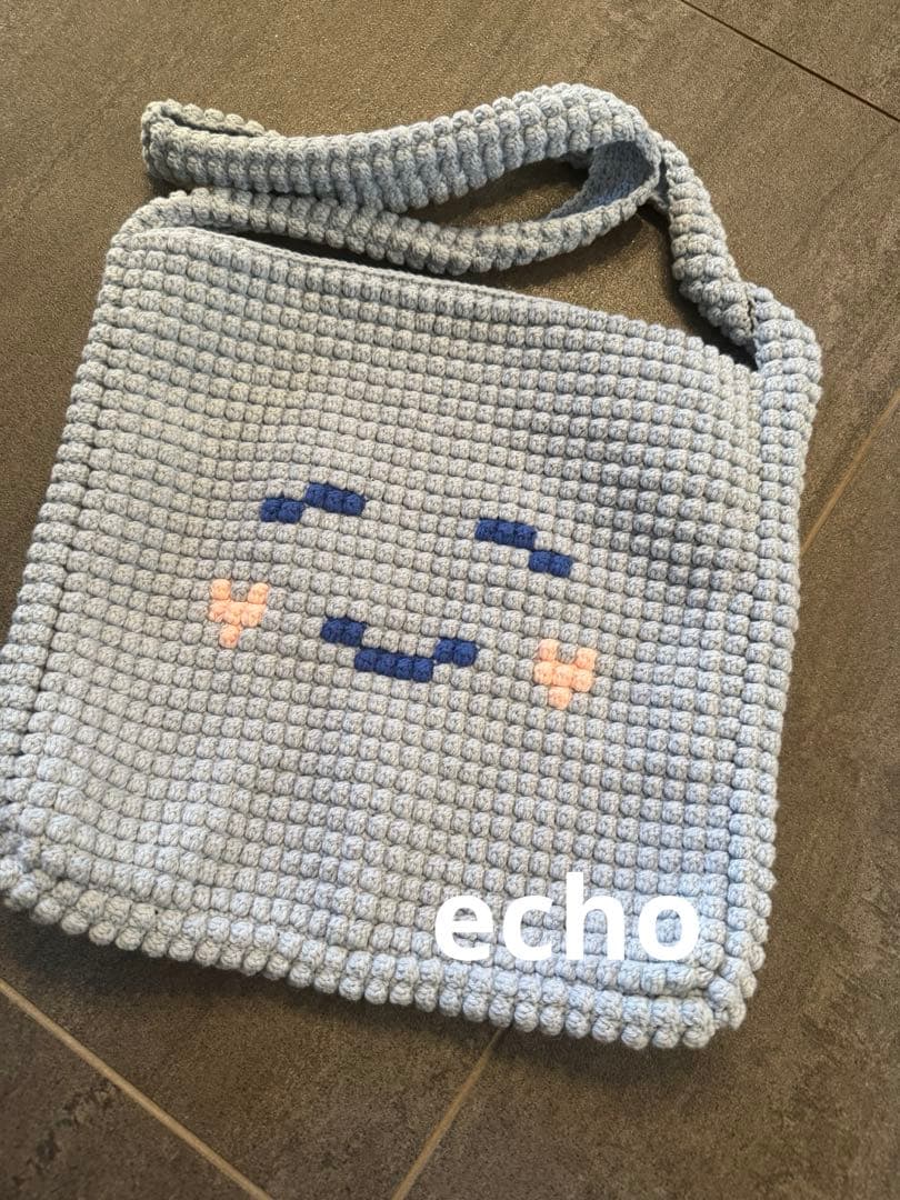 super junior ハンドメイド　編み物　ショルダーバッグ