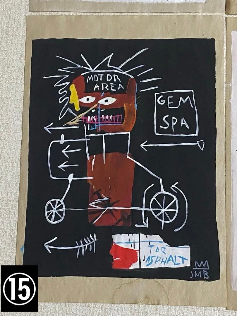 【まとめ売り8枚】模写 肉筆 サインあり ジャン・ミシェル・バスキア 油彩