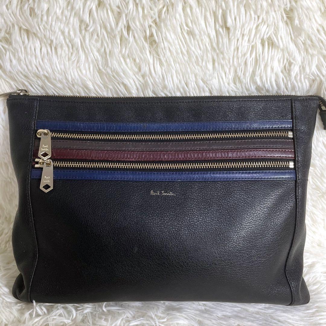 ポールスミス ショルダーバッグ 2way セカンドバッグ レザー ブラック 黒
