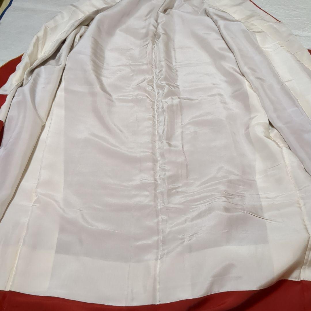 縮緬無地の振袖　ふきに凝った 親子共有　小物で楽しむ振袖