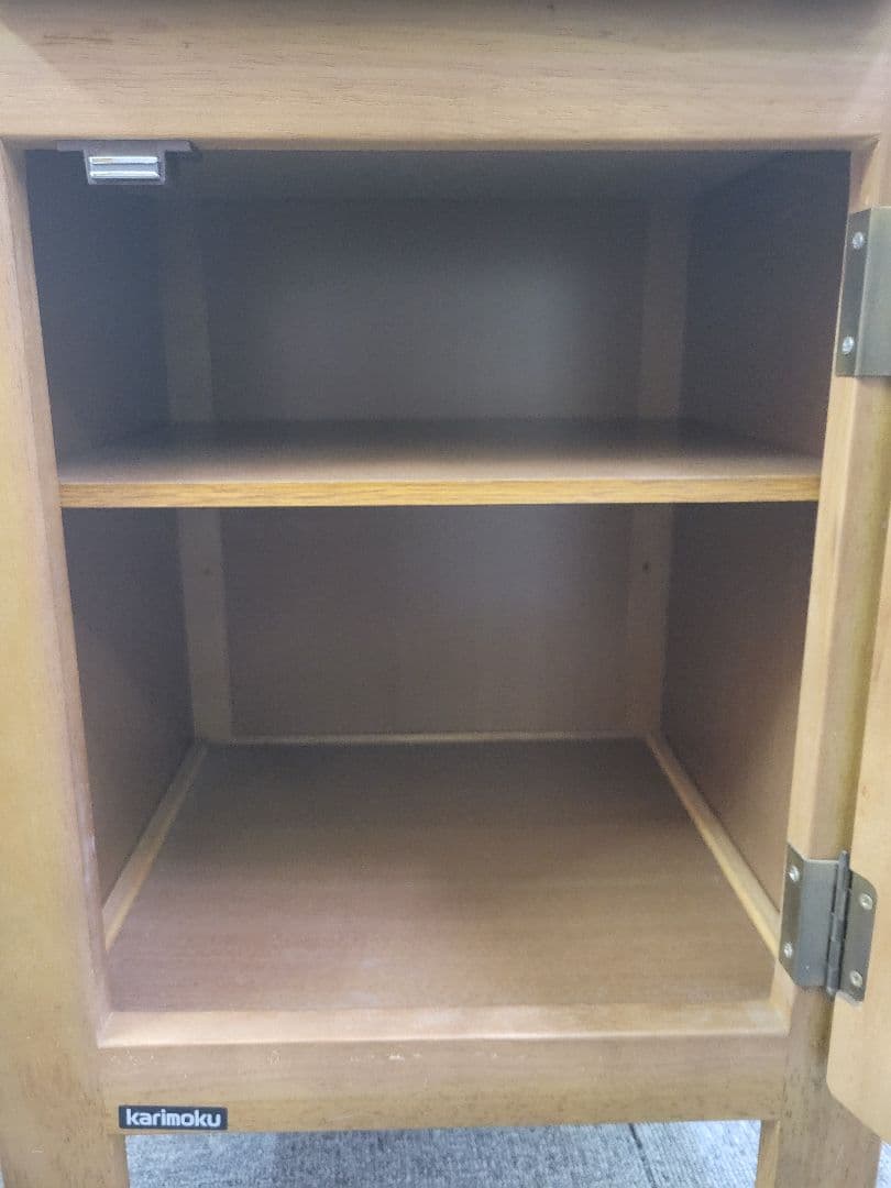 カリモク　Karimoku　電話台　FAX台　花台　二段引き出し