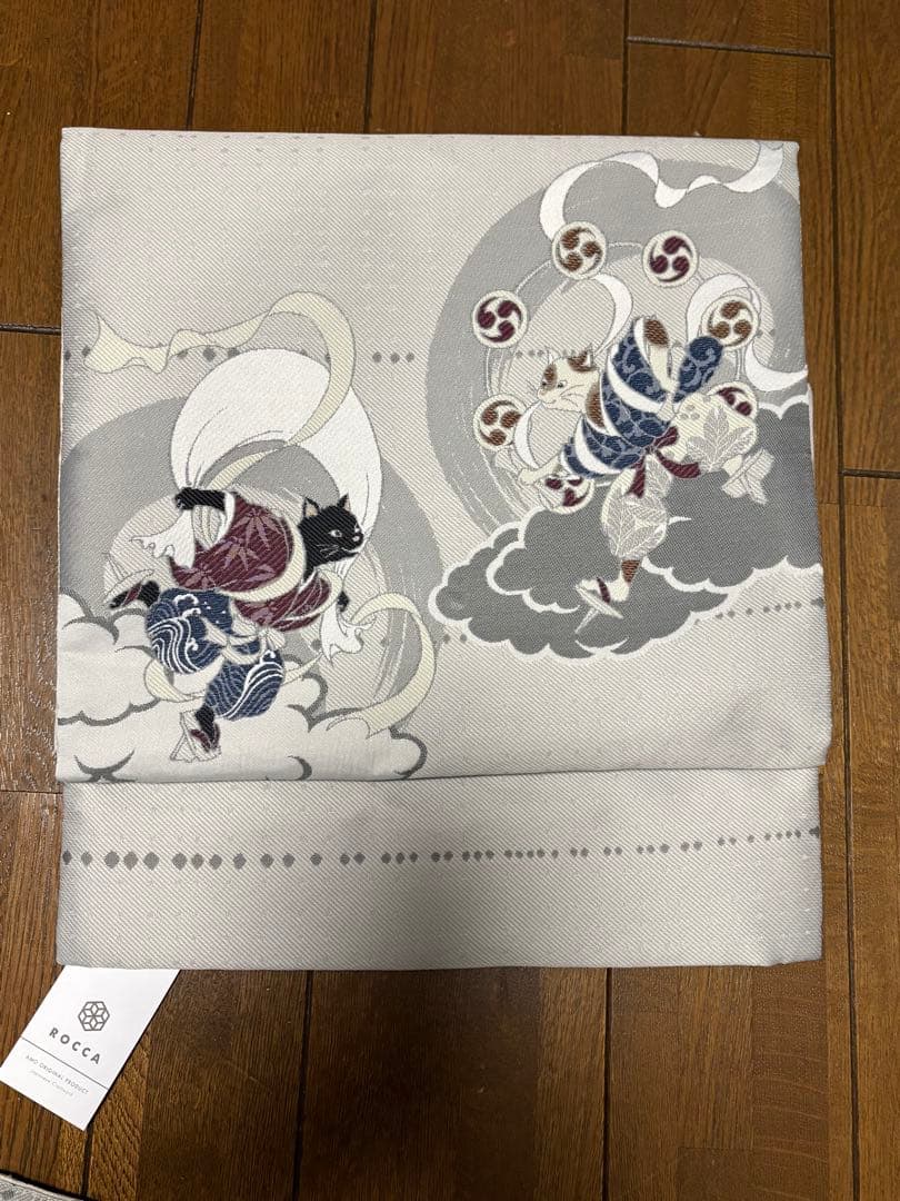 新品☆作り帯　二部式　WAKKA ROCCA コラボ　風神雷神　猫